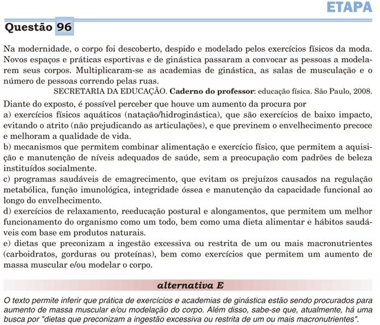 Questões de Educação Física