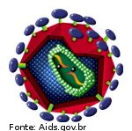 imagem do vírus HIV, vírus da imunodeficiência humana, causador da AIDS