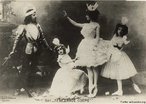 Imagem de Adelaide Giuri como Odette e Mikhail Mordkin como Príncipe Siegfried em montagem de 1901 no Teatro Bolshoi, Moscou. <br> <br> Palavras-chave: dança, balé dramático, O Lagos dos Cisnes, Tchaikovsky.