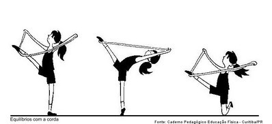 Dentro da abordagem teórico-metodológica presente nas Diretrizes Curriculares de Educação Física do Paraná, esta previsto o manuseio de os diferentes elementos da ginástica rítmica como a corda, proporcionando a vivencia movimentos de deslocamento, salto, giro, torção, equilíbrio, desequilíbrio, entre outros.
<br>
<br>
Palavras-chave: Ginástica. Ginástica Rítmica, corda.