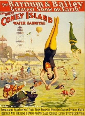 Imagem de um cartaz anunciando a chegada do circo.
<br>
<br>
Palavras-chave: ginástica, arte circense, cartaz.