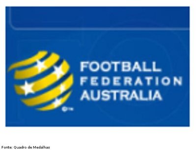 Imagem referente ao escudo da Seleção de Futebol da Austrália.
<br><br>
Palavras-chave: esporte, futebol, escudo, Austrália.

