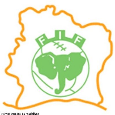 Imagem referente ao escudo da Seleção de Futebol da Costa do Marfim.
<br><br>
Palavras-chave: esporte, futebol, escudo, Costa do Marfim.

