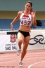 Atleta Thaissa Preste participando da prova de 200 metros. <br><br> Palavras-chave: esporte, atletismo, 200 metros.