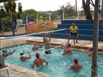 Imagens de uma partida de biribol - Etapa Campo Grande 2010. <br><br> Palavras-chave: esporte, biribol, piscina.