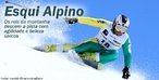 Imagem de um atleta praticando o Esqui Alpino. <br><br> Palavras-chave: esporte, esportes de inverno, esqui alpino.