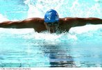 Para-atleta nadando no estilo borboleta. <br> <br> Circuito Loterias Caixa - 2008. Etapa Brasília DF. <br> <br> Palavras-chave: para-atleta, natação. borboleta.