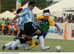 Futebol de 5 para deficientes visuais, Jogos Parapan-americanos Rio 2007. <br><br> Palavras-chave: esporte, futebol, Jogos Parapan-americanos, pessoas com necessidades especiais, futebol de 5 para deficientes visuais.