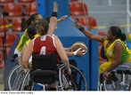 Seleção brasileira feminina de basquetebol em cadeira de rodas nos Jogos Parapan-americanos Rio 2007. <br><br> Palavras-chave: esporte, basquetebol, Jogos Parapan-americanos, pessoas com nessecidades especiais, basquetebol em cadeira de rodas.