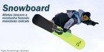 Imagem de um atleta de snowboard praticando uma manobra aérea. <br><br> Palavras-chave: esporte, esportes de inverno, snowboard. 